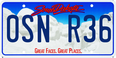 SD license plate 0SNR36