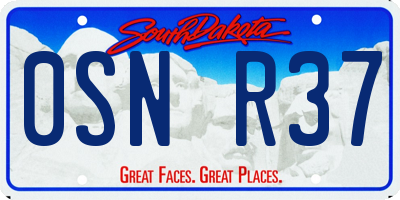 SD license plate 0SNR37
