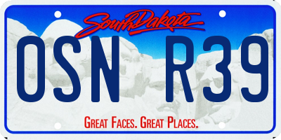 SD license plate 0SNR39