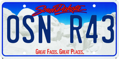 SD license plate 0SNR43