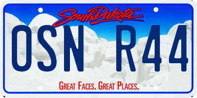 SD license plate 0SNR44