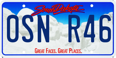 SD license plate 0SNR46