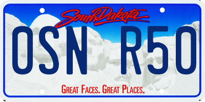 SD license plate 0SNR50