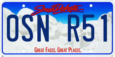 SD license plate 0SNR51