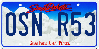 SD license plate 0SNR53
