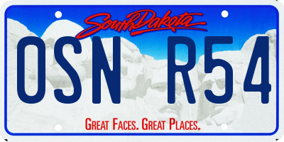 SD license plate 0SNR54