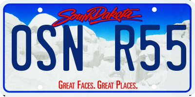 SD license plate 0SNR55