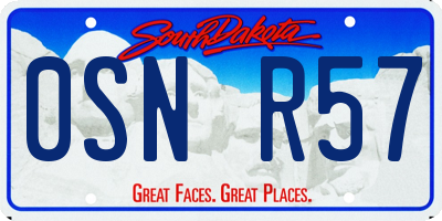 SD license plate 0SNR57