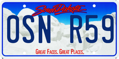 SD license plate 0SNR59