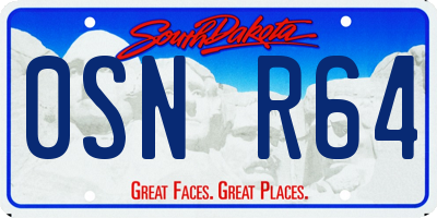 SD license plate 0SNR64