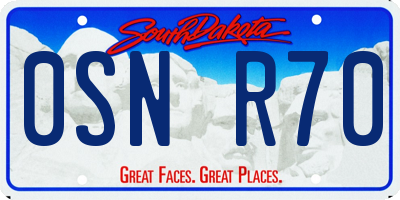 SD license plate 0SNR70