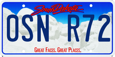 SD license plate 0SNR72