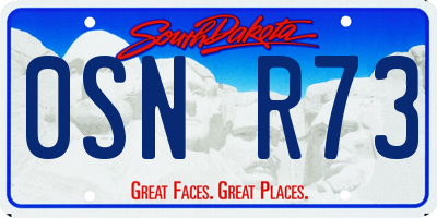 SD license plate 0SNR73