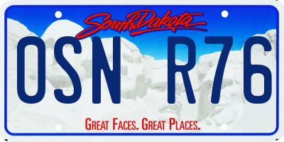 SD license plate 0SNR76