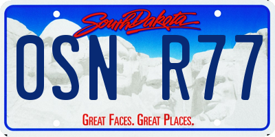 SD license plate 0SNR77