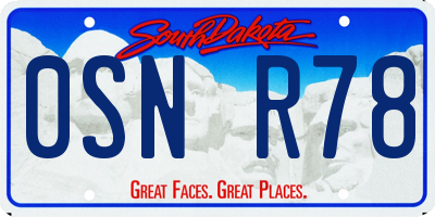 SD license plate 0SNR78