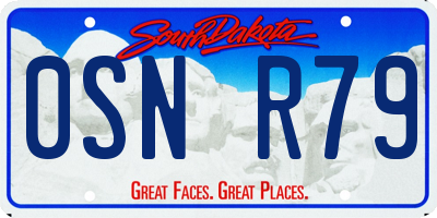 SD license plate 0SNR79