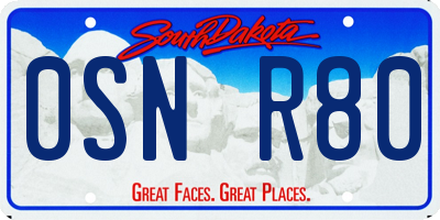 SD license plate 0SNR80