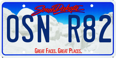 SD license plate 0SNR82