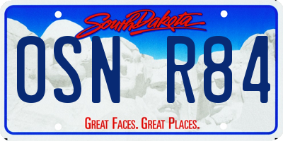 SD license plate 0SNR84