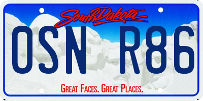 SD license plate 0SNR86