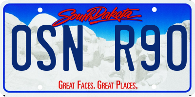 SD license plate 0SNR90
