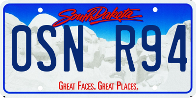 SD license plate 0SNR94