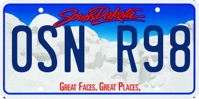 SD license plate 0SNR98