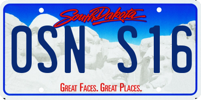 SD license plate 0SNS16
