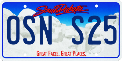 SD license plate 0SNS25
