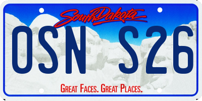 SD license plate 0SNS26