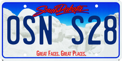 SD license plate 0SNS28