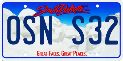 SD license plate 0SNS32