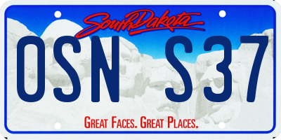 SD license plate 0SNS37