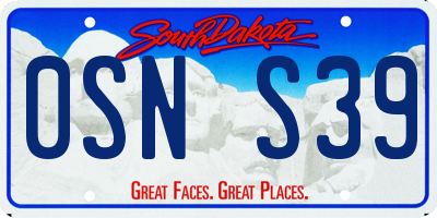 SD license plate 0SNS39