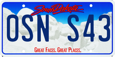 SD license plate 0SNS43