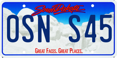 SD license plate 0SNS45