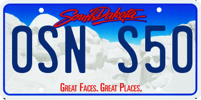 SD license plate 0SNS50