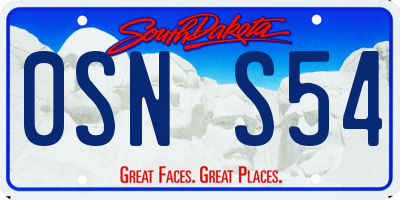 SD license plate 0SNS54