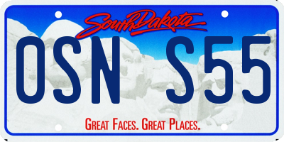 SD license plate 0SNS55
