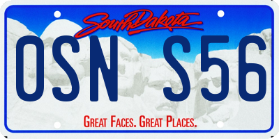 SD license plate 0SNS56