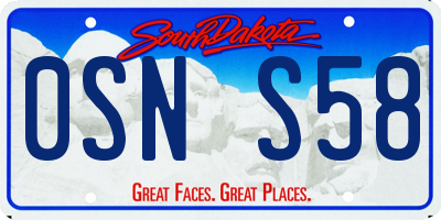 SD license plate 0SNS58
