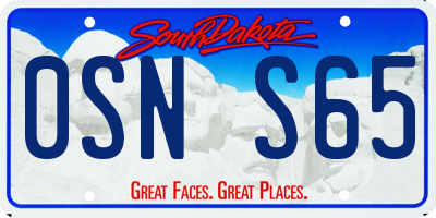 SD license plate 0SNS65