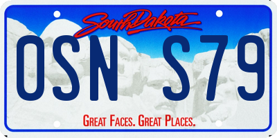 SD license plate 0SNS79
