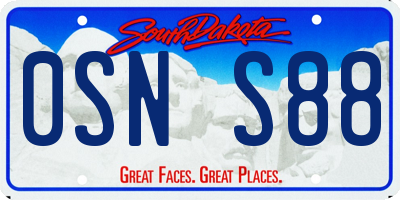 SD license plate 0SNS88