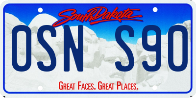 SD license plate 0SNS90