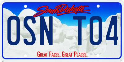 SD license plate 0SNT04