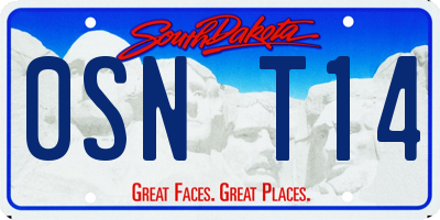 SD license plate 0SNT14