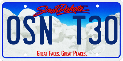 SD license plate 0SNT30