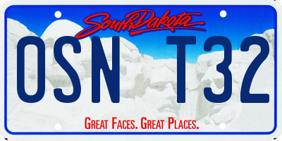 SD license plate 0SNT32